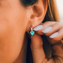Load image into Gallery viewer, Petite Heart Hoop Earrings
