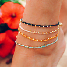 Load image into Gallery viewer, Gold Stitched Beaded Anklet
